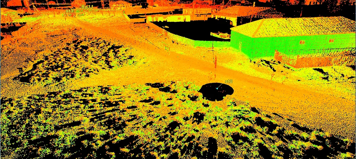 Изображение геодезических или геологических работ на объекте